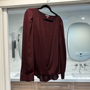 Vince Camuto women burgundy blouse